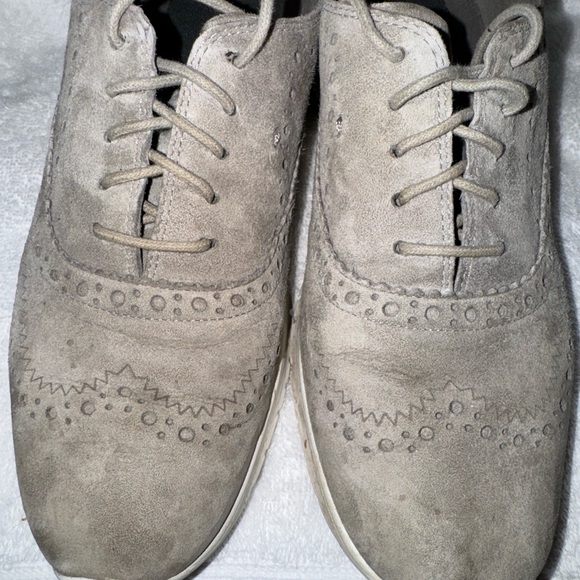 Cole Haan Shoes Cole Haan Zerogrand Suede Wingtip Gray Mint Green